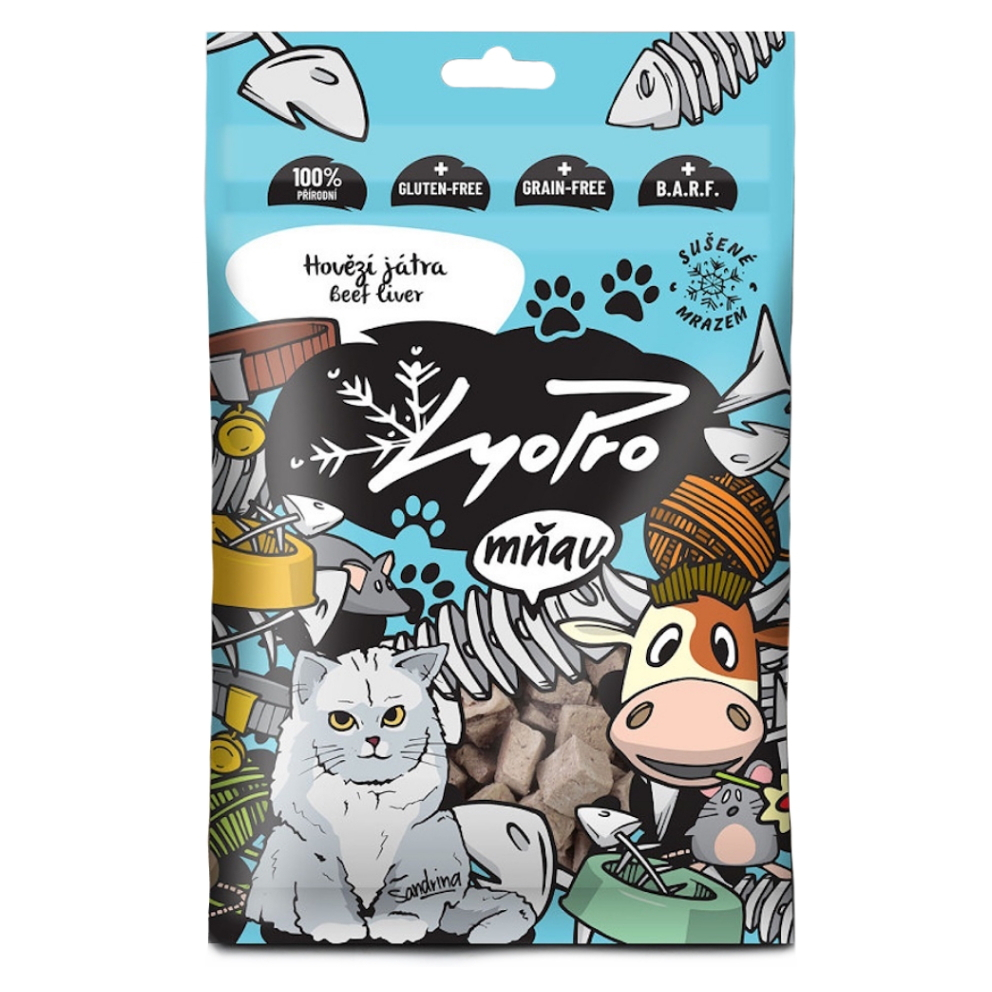E-shop LYOPRO Mrazem sušené hovězí játra pro kočky 50 g