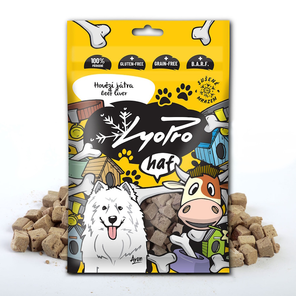 E-shop LYOPRO Mrazem sušené hovězí játra pro psy 50 g