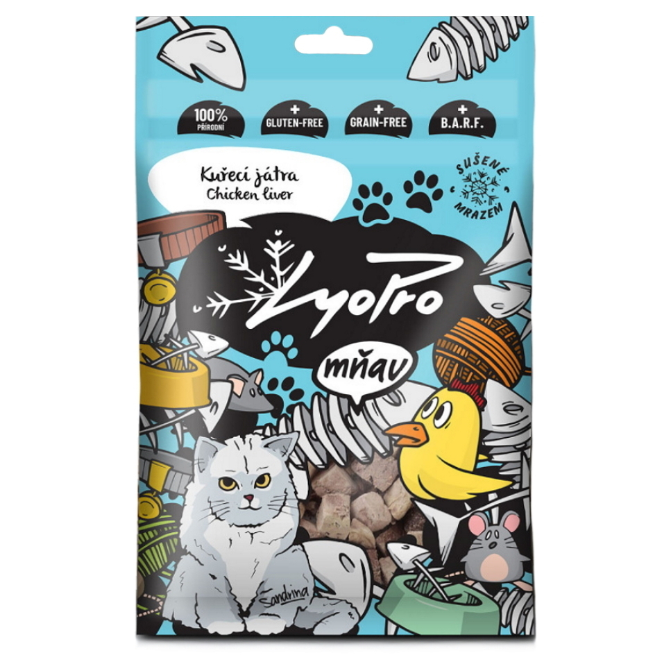 E-shop LYOPRO Mrazem sušené kuřecí játra pro kočky 50 g