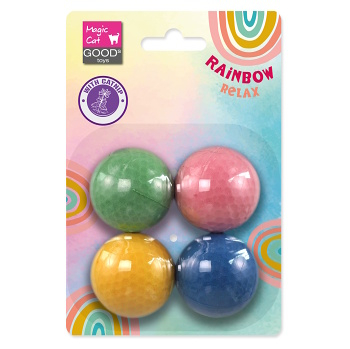 MAGIC CAT Rainbow Relax míček pěnový mix barev 4 ks (Hračky pro kočky)