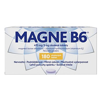 MAGNE B6 470mg/5mg 180 tablet (Na stres a úzkost)
