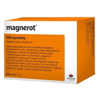 MAGNEROT 500 mg 200 tablet II (Léky s obsahem vitamínů a minerálů)