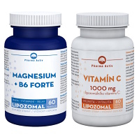 PHARMA ACTIV Magnesium + B6 FORTE 60 tobolek + Vitamín C 1000 mg 60 tobolek