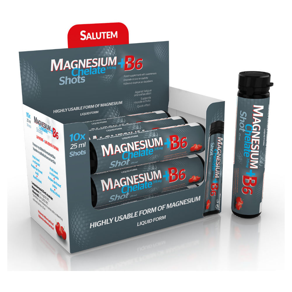 Levně SALUTEM Magnesium Chelate + B6 cherry 10 x 25 ml