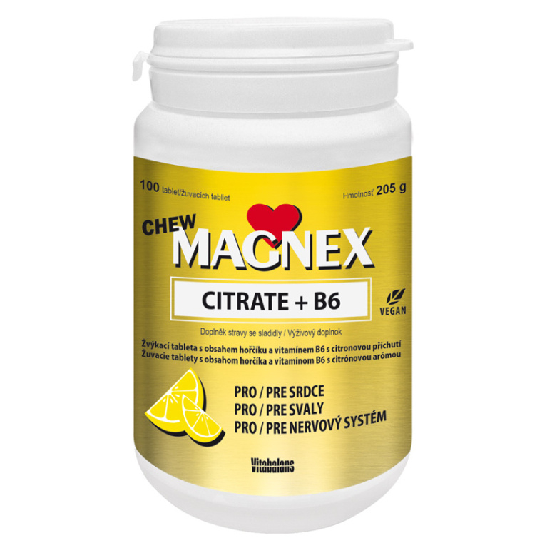 E-shop MAGNEX Citrate 375 mg a vitamin B6 100 žvýkacích tablet