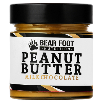 BEAR FOOT Peanut Butter, jemný arašídový krém s mléčnou čokoládou, 250 g, expirace