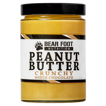 BEAR FOOT Peanut Butter, arašídový krém s bílou čokoládou a kousky arašídů, 550 g