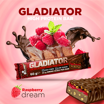 OLIMP Gladiator delicious high protein bar Proteinová tyčinka Jahoda 60 g
