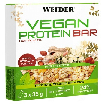 WEIDER Vegan Bar Proteinová tyčinka slané arašídy 3 ks po 35 g