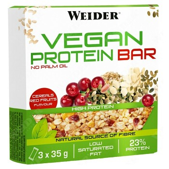 WEIDER Vegan Bar Proteinová tyčinka cereálie-červené ovoce 3 ks po 35 g