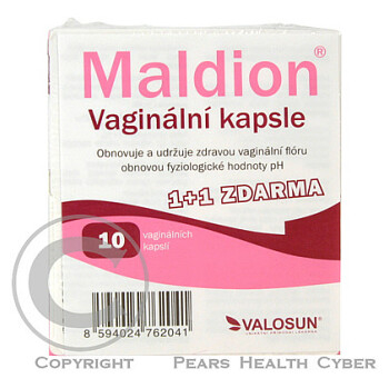 Maldion 10 vaginálních kapslí + 10 kapslí ZDARMA (Vaginální čípky a krémy) - Intimní