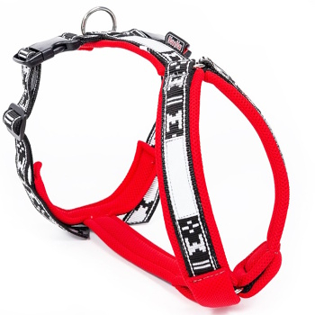 MANMAT Smart postroj pro psy červený-stříbrný 1 ks, Velikost: S (Obojky, postroje a vodítka pro psy)