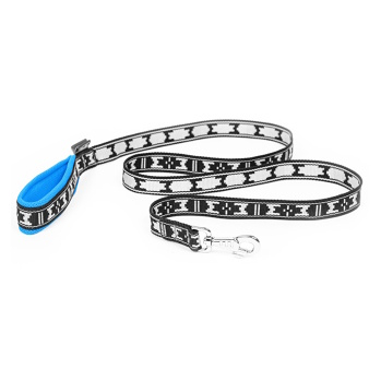 MANMAT Vodítko s polstrovanou rukojetí alpská modrá-stříbrná 180 cm (Obojky, postroje a vodítka pro psy)