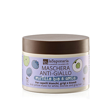 LA SAPONARIA Maska No yellow na šedivé vlasy s Amlou a borůvkou 200 ml (Přírodní vlasová regenerace) - Přírodní