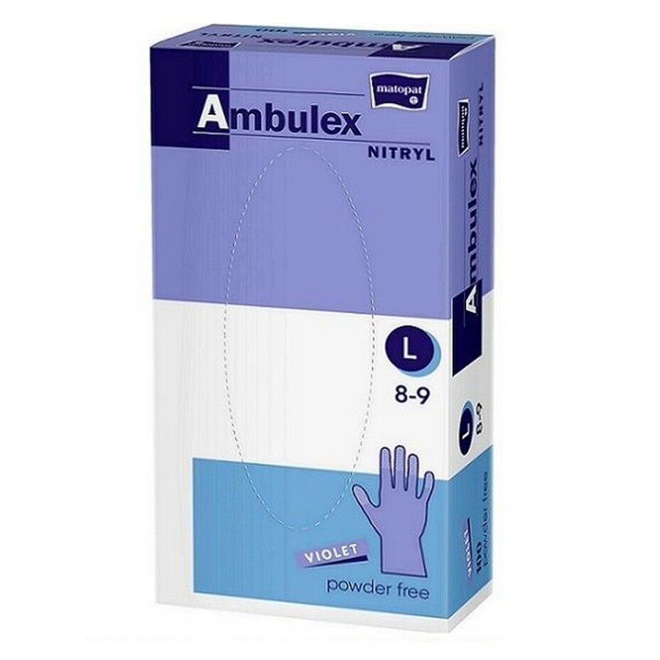 Levně MATOPAT Ambulex nepudrované nitrilové rukavice violet L 100ks