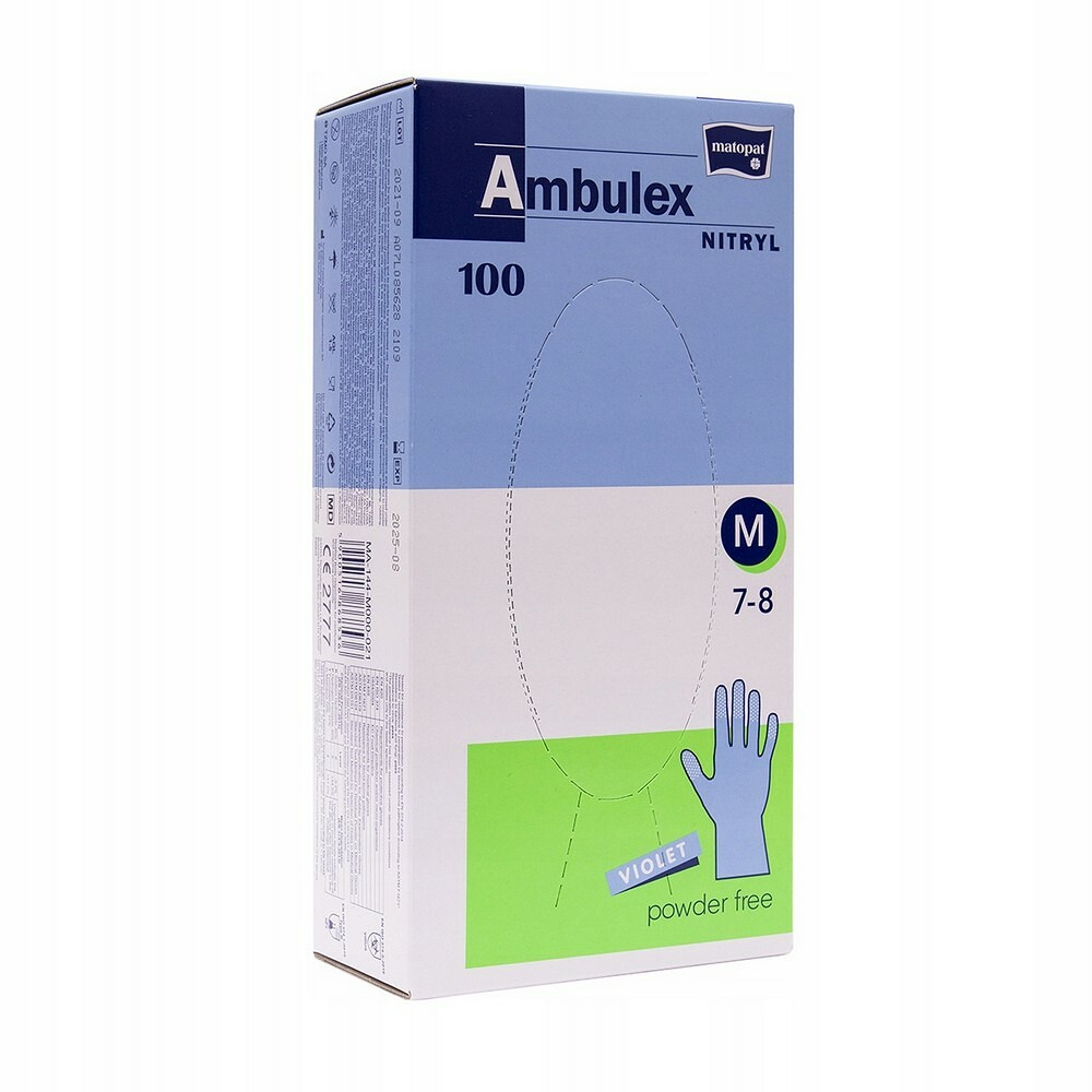 E-shop MATOPAT Ambulex nepudrované nitrilové rukavice violet M 100ks