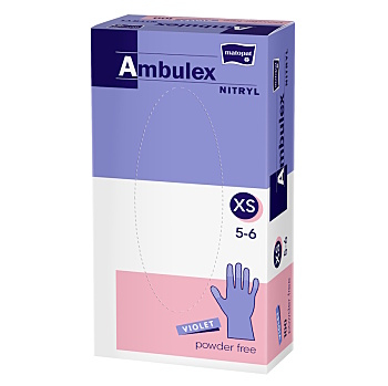 MATOPAT Ambulex nepudrované nitrilové rukavice violet XS 100 kusů (Jednorázové vyšetřovací rukavice) - Ochranný, Jednorázové, Nesterilní, Nepudrované