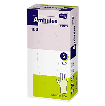 MATOPAT Ambulex Vinyl rukavice vinylové nepudrované S 100 kusů (Jednorázové vyšetřovací rukavice) - Ochranný, Jednorázové, Nesterilní, Nepudrované