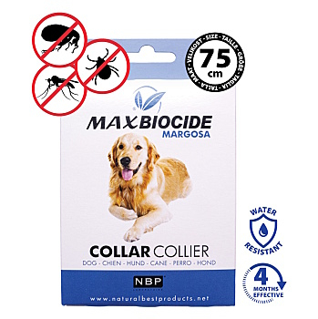 MAX BIOCIDE Collar dog antiparazitní obojek pro psy 75 cm (Obojky proti klíšťatům a blechám pro psy) - Voděodolné