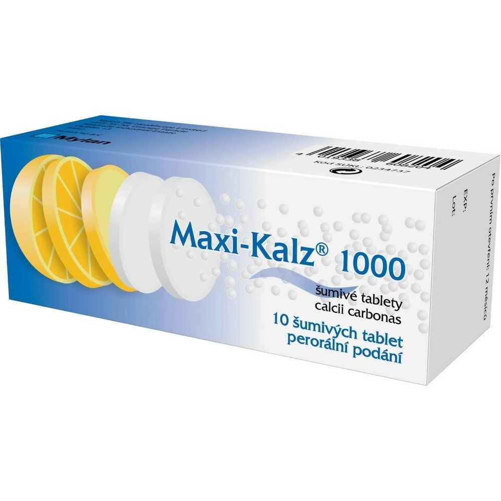Levně MAXI-KALZ 1000 Šumivé tablety 10 kusů