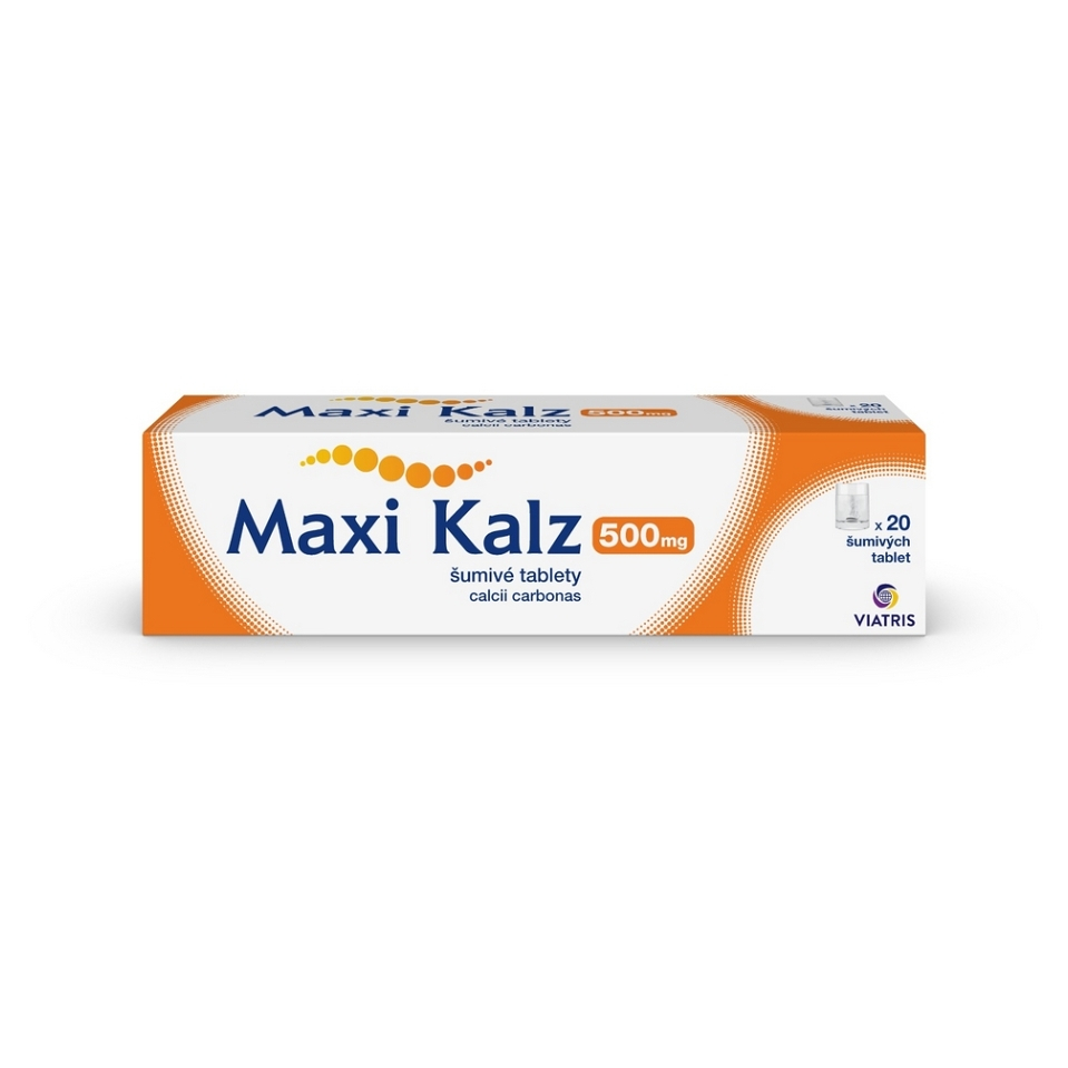 Levně MAXI-KALZ 500 Šumivé tablety 20 kusů