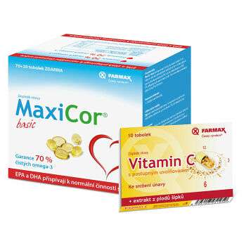 MAXICOR basic 90 tobolek + vitamin C ZDARMA