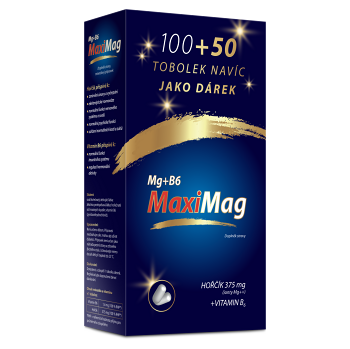 ZDROVIT MaxiMag  Hořčík 375mg + B6.100+50 zdarma DÁRKOVÉ BALENÍ (Na energii, při únavě)