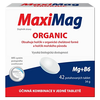 MAXIMAG Organic 42 potahovaných tablet (Hořčík, magnézium) - Vícesložkové