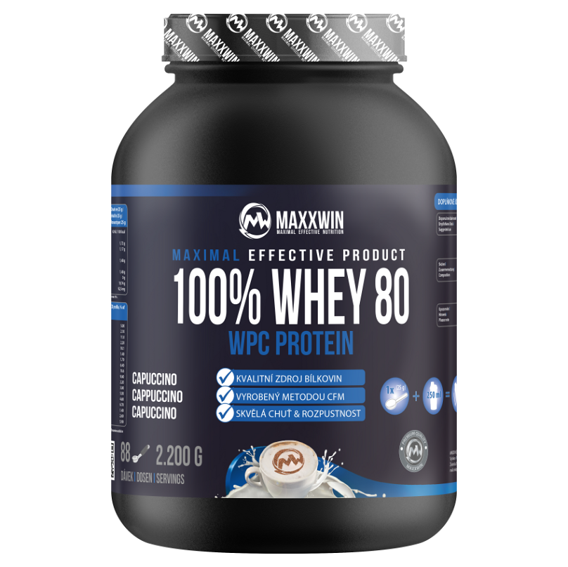 Levně MAXXWIN 100% Whey protein 80 cappucino 2200 g