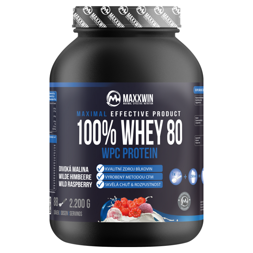 Levně MAXXWIN 100% Whey protein 80 divoká malina 2200 g