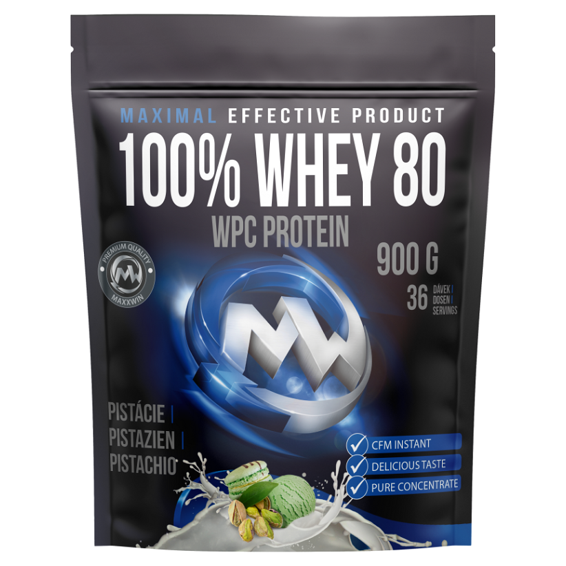 Levně MAXXWIN 100% Whey protein 80 pistácie 900 g