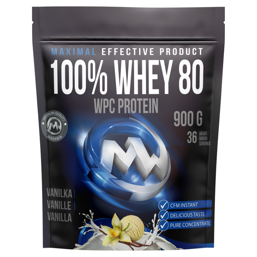 Levně MAXXWIN 100% Whey protein 80 vanilka 900 g