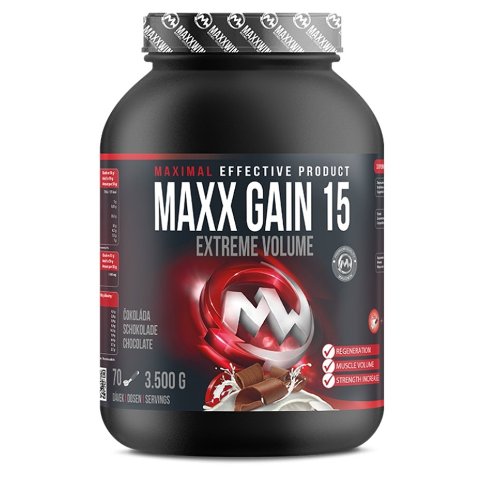 Levně MAXXWIN Maxx gain 15 sacharidový nápoj příchuť tmavá čokoláda 3500 g