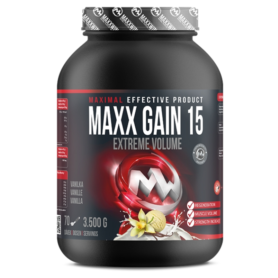 Levně MAXXWIN Maxx gain 15 sacharidový nápoj příchuť vanilka 3500 g