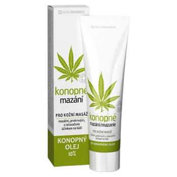 MEDICPROGRESS Konopné mazání 10% konopného oleje 100 ml (Masážní balzámy, emulze)