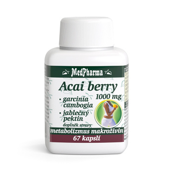 MEDPHARMA Acai berry 1000 mg + garcinia 67 kapslí (Doplňky stravy na hubnutí, dietu) - Vícesložkové