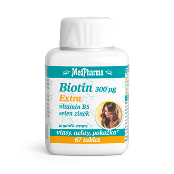 MEDPHARMA Biotin 300 µg extra 67 tablet (Vitamíny na pleť) - Vícesložkové
