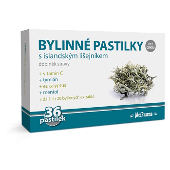 MEDPHARMA Bylinné pastilky s islandským lišejníkem 36 ks