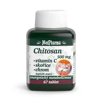 MEDPHARMA Chitosan 500 mg s vitamínem C 67 tablet (Na podporu trávení a vylučování) - Vícesložkové