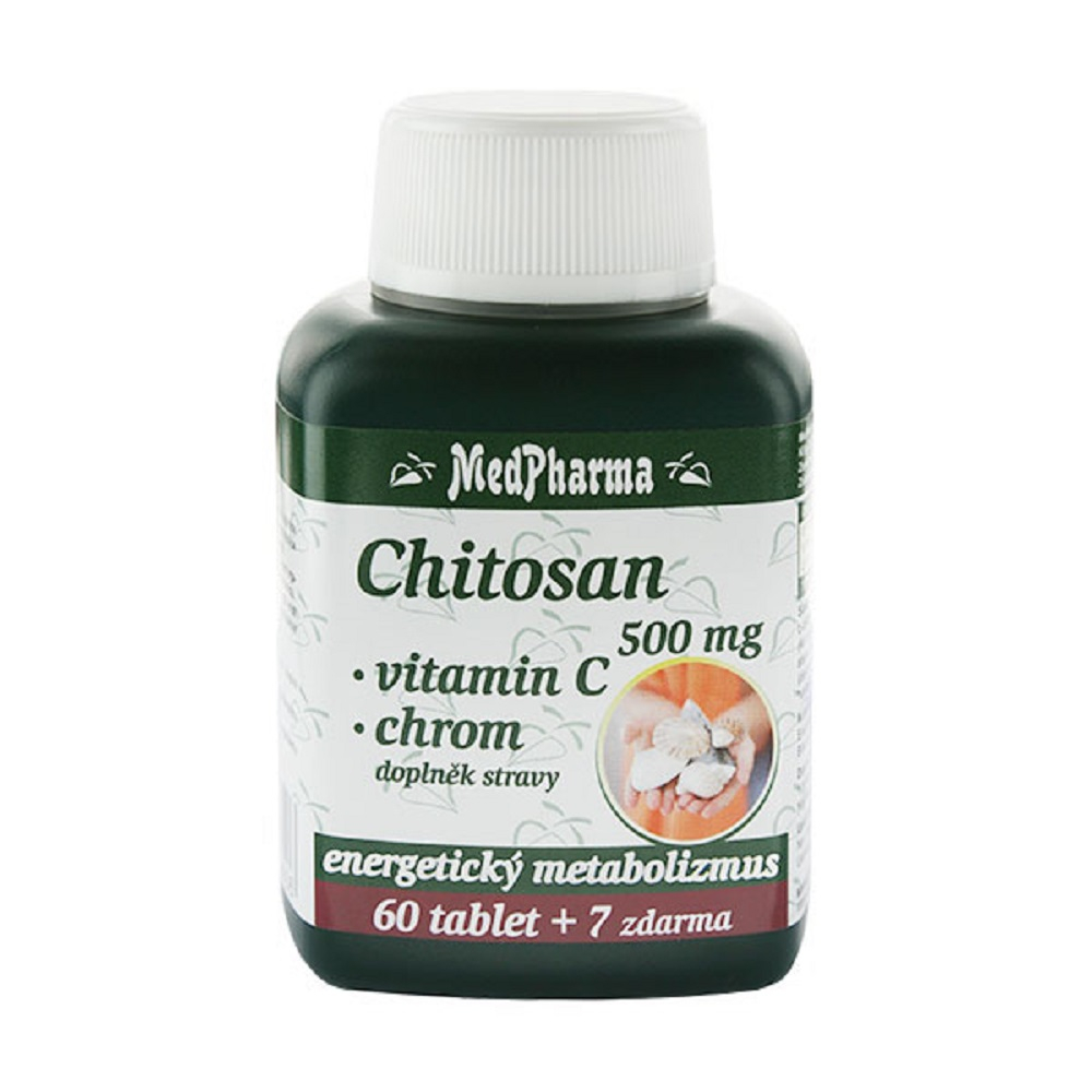 Obrázek MEDPHARMA Chitosan 500 mg + vit.C + chrom 67 tablet