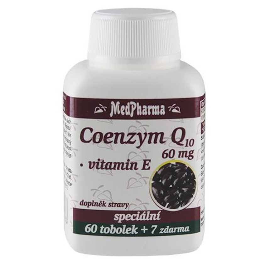 Levně MEDPHARMA Coenzym Q10 60 mg + vitamin E 67 tobolek
