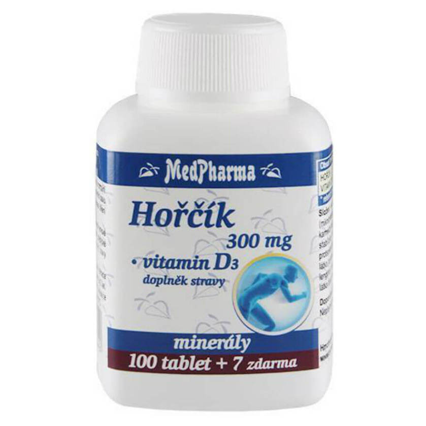 Levně MEDPHARMA Hořčík 300 mg + vitamin D3 107 tablet