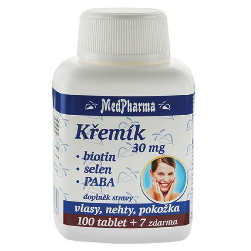 E-shop MEDPHARMA Křemík 30 mg + Biotin + PABA 107 tablet