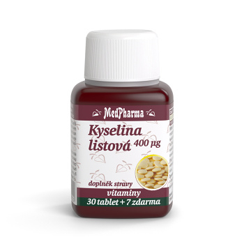 MEDPHARMA Kyselina listová 400 mcg 37 tablet (Kyselina listová) - Jednosložkové