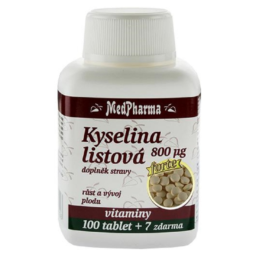 Levně MEDPHARMA Kyselina listová 800 µg 107 tablet