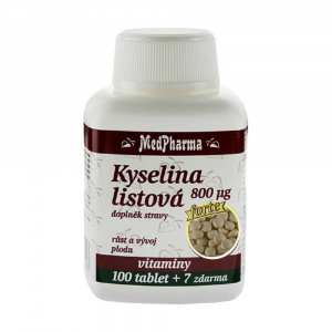 MEDPHARMA Kyselina listová 800 mg 107 tablet MEDPHARMA Kyselina listová 800 mg 107 tablet