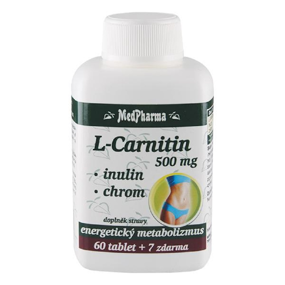 Obrázek MEDPHARMA L-Carnitin 500 mg + inulin + chrom  67 tablet (2)