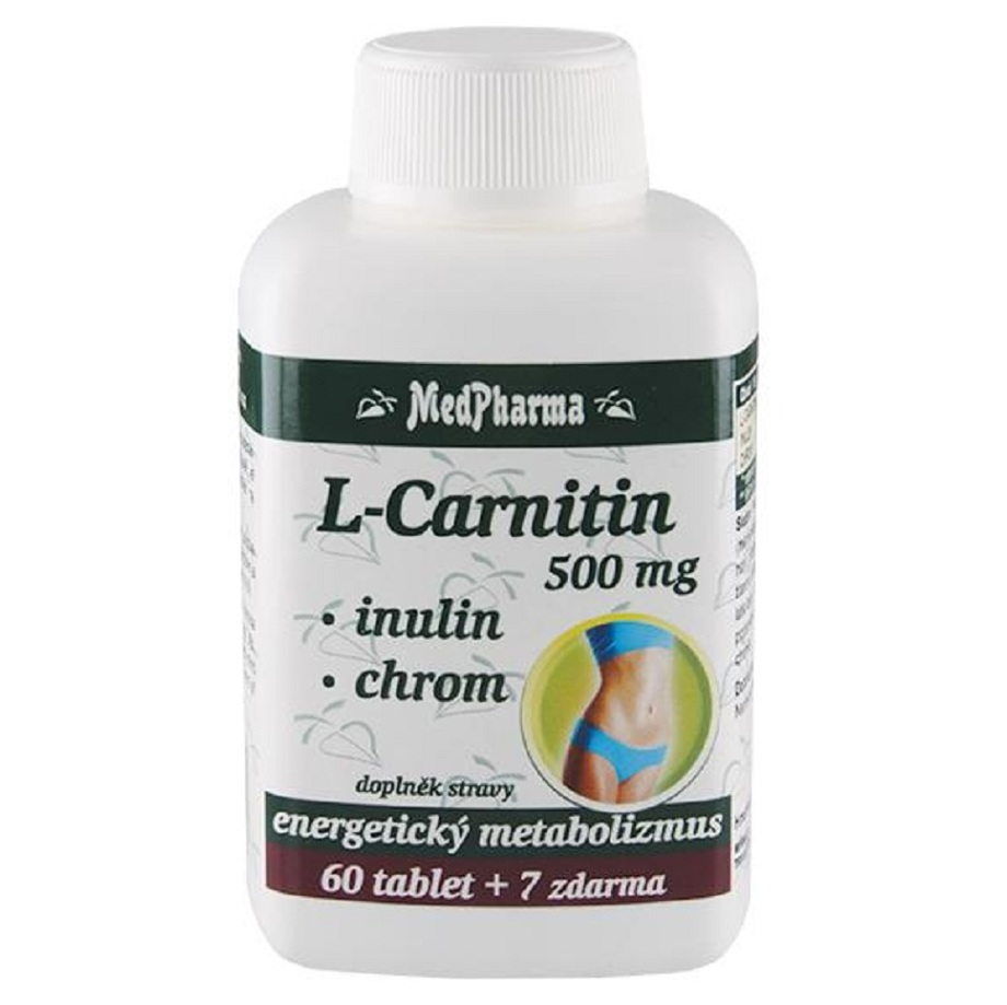 Levně MEDPHARMA L-Carnitin 500 mg + inulin + chrom 67 tablet