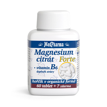 MEDPHARMA Magnesium citrát Forte a vitamín B6 67 tablet (Hořčík, magnézium) - Vícesložkové