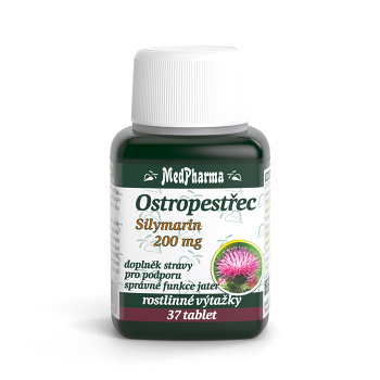 MEDPHARMA Ostropestřec Silymarin 200 mg 37 tablet (Detoxikace jater, očista jater)